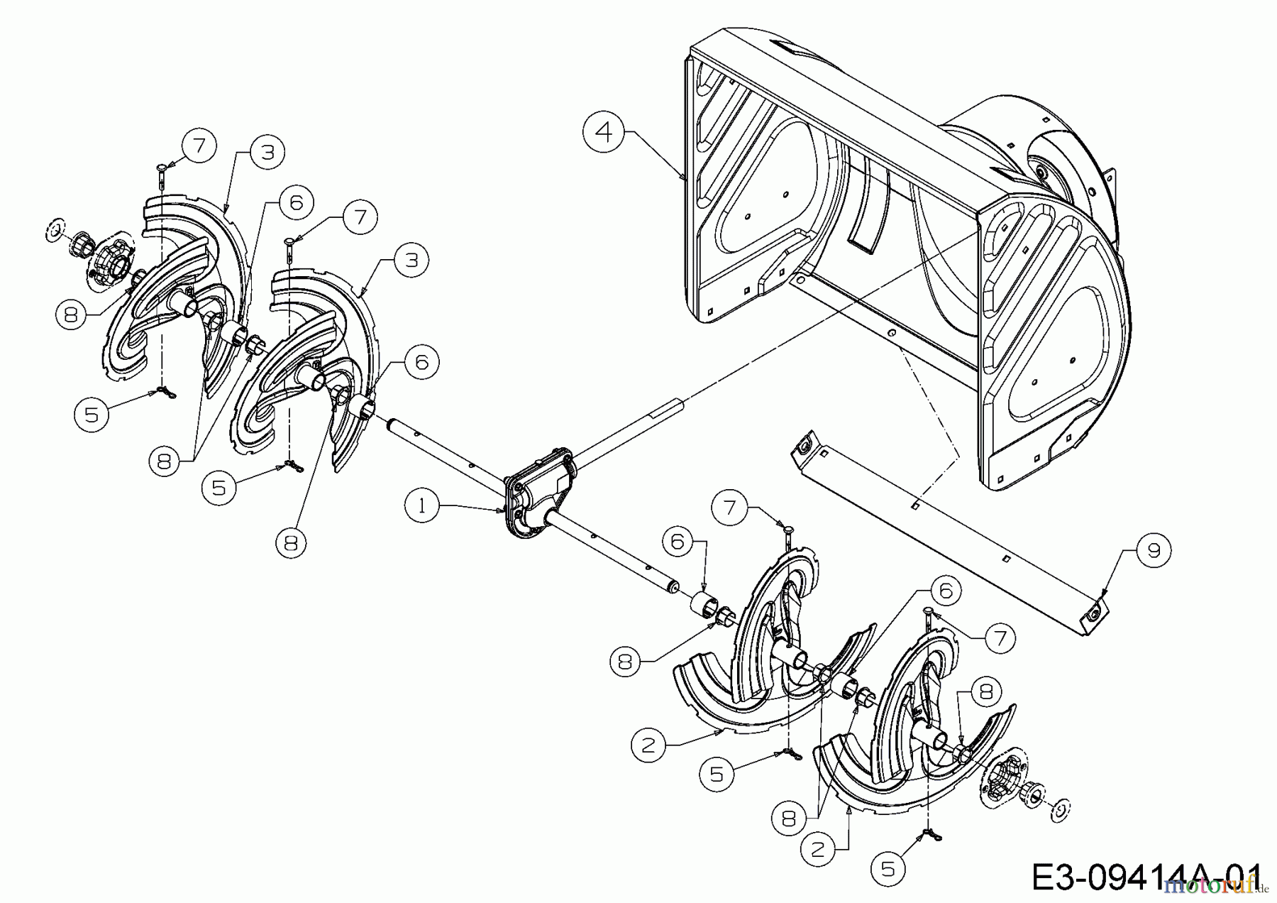  Wolf-Garten Schneefräsen Select SF 61 E 31AW63F2650  (2016) Fräsgehäuse