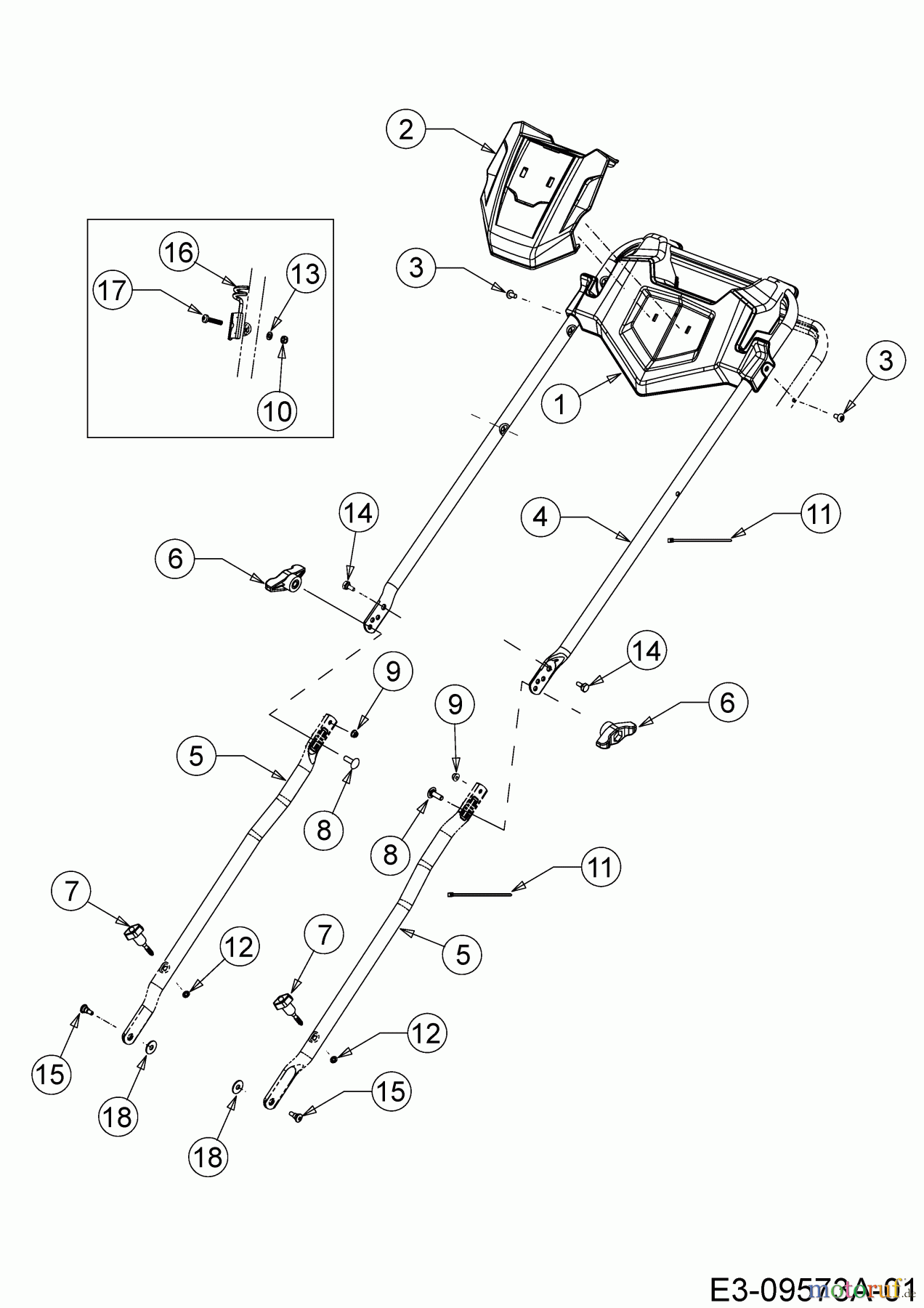  WOLF-Garten Expert Motormäher mit Antrieb Expert 46 BA V HW 12ABTV5E650  (2016) Holm