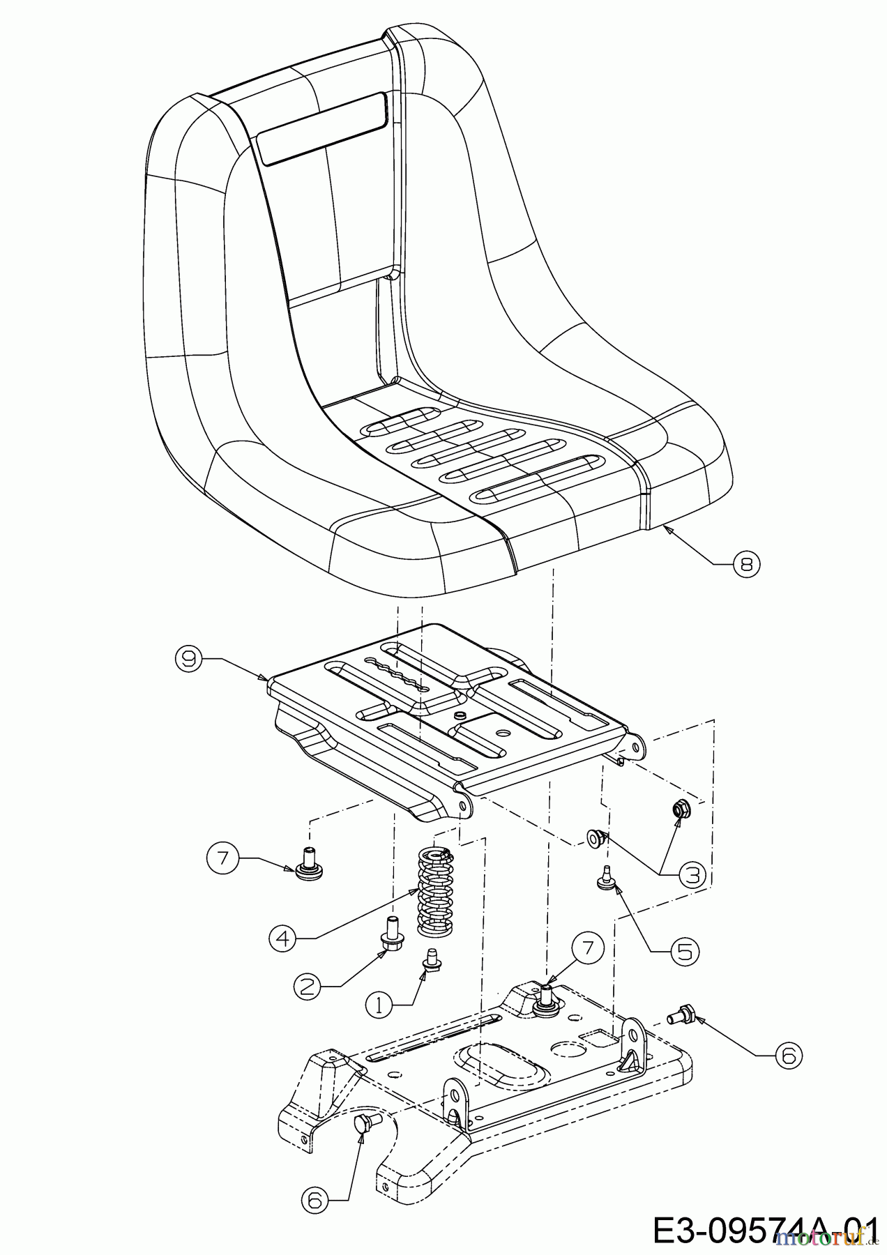  WOLF-Garten Expert Rasentraktoren Scooter Pro Hydro 13A221HD650  (2017) Sitz, Sitzträger