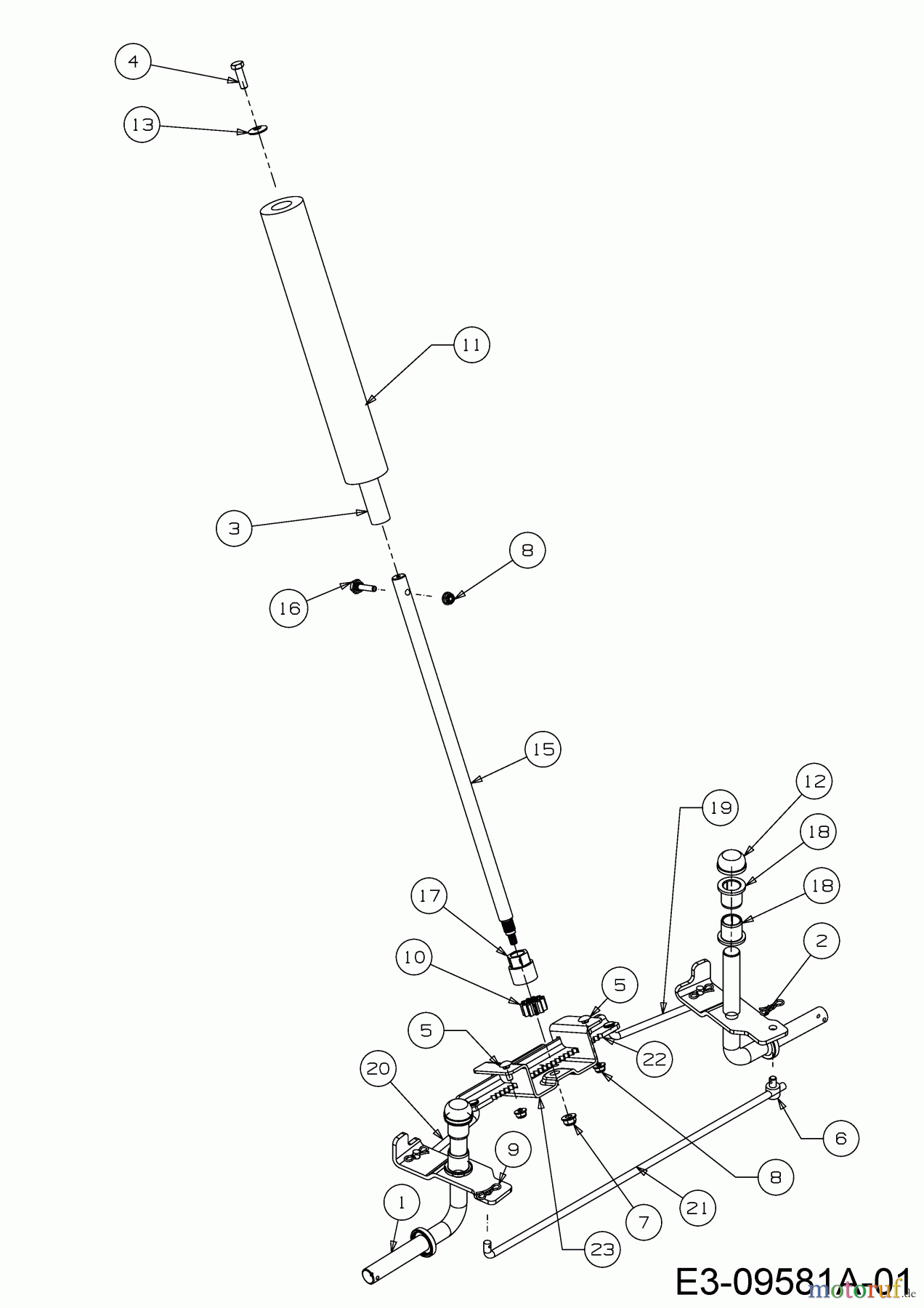  Wolf-Garten Rasentraktoren Scooter Hydro 13A221SD650  (2016) Lenkung