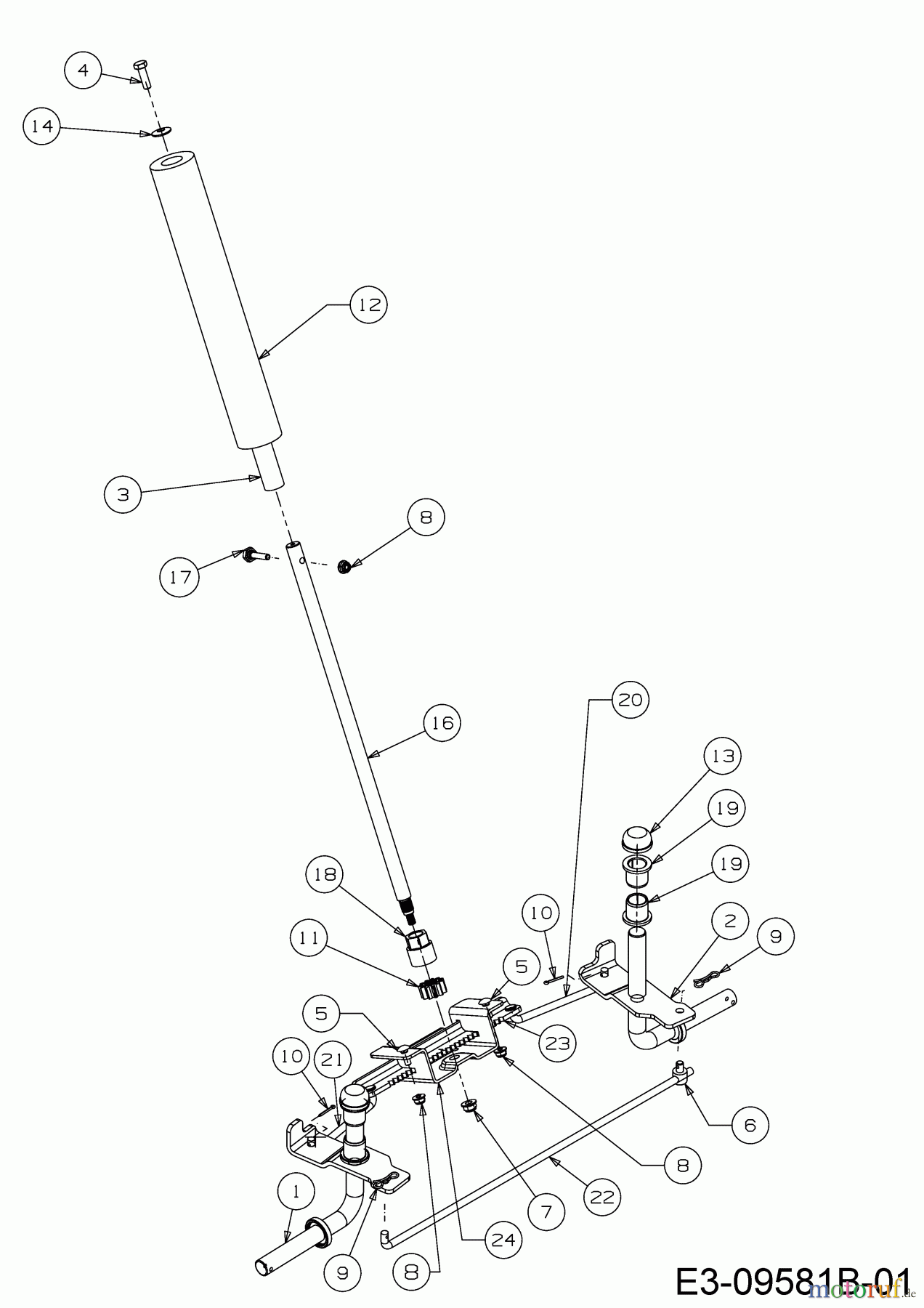 Wolf-Garten Rasentraktoren Scooter 13B326SC650  (2018) Lenkung