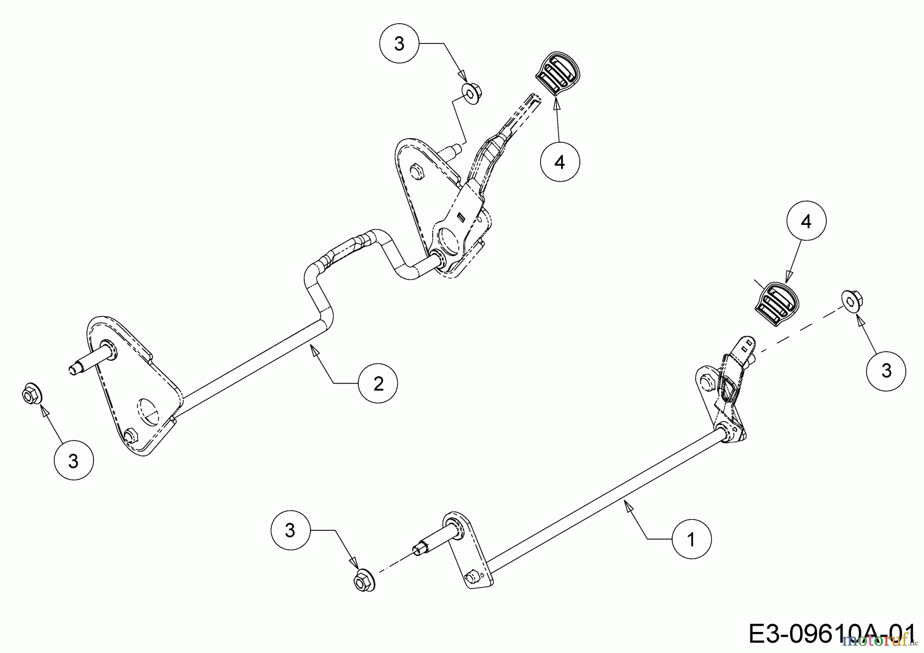  Wolf-Garten Motormäher mit Antrieb S 4600 AY 12A-TOSJ650  (2016) Achsen, Höhenverstellung