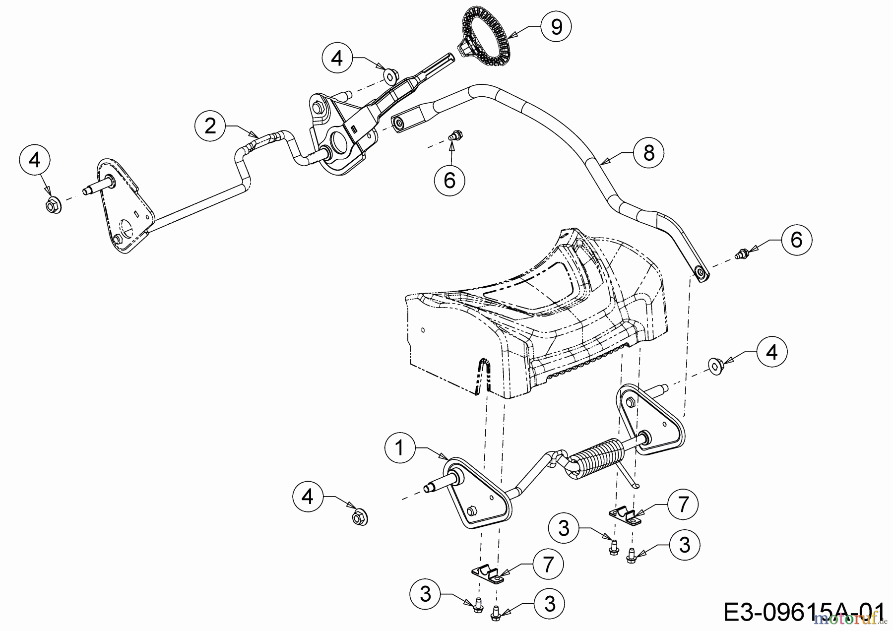  Wolf-Garten Motormäher mit Antrieb A 460 AHVHW 12AQTVCQ650  (2017) Achsen, Höhenverstellung