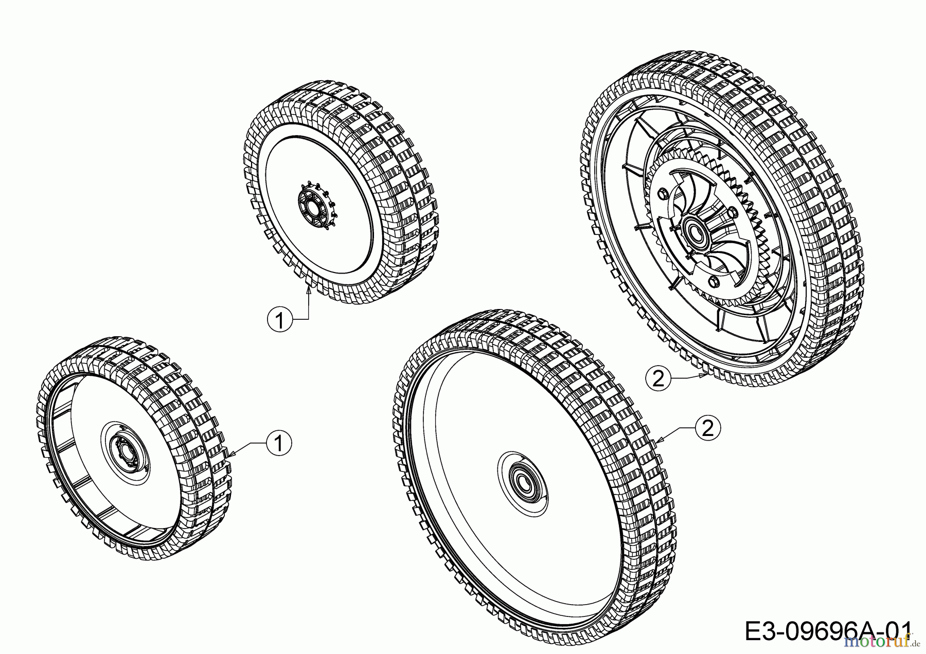  Wolf-Garten Motormäher mit Antrieb A 4600 AHWHBM 12A-TRSC650  (2018) Räder