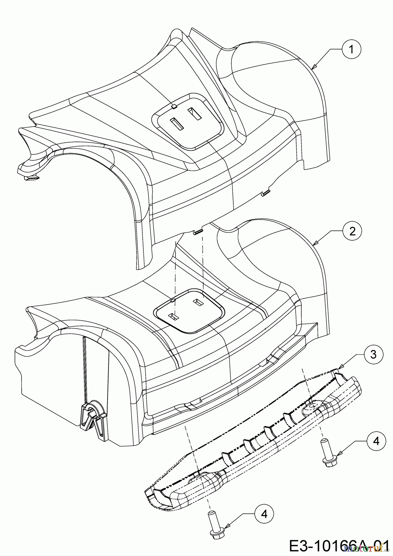  Wolf-Garten Motormäher mit Antrieb S 4600 B 12A-TR5L650  (2017) Abdeckung Vorderachse