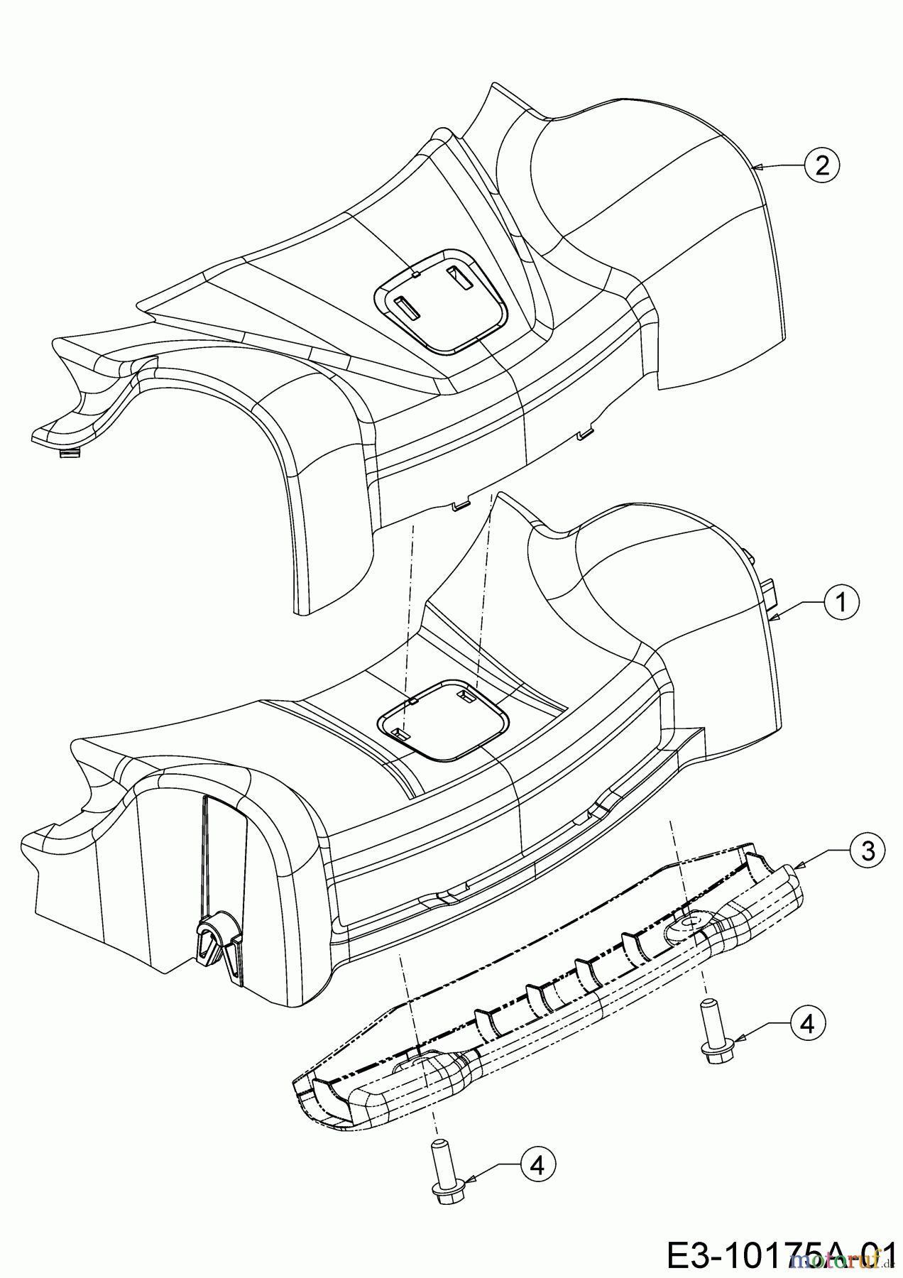  Wolf-Garten Motormäher mit Antrieb A 5300 A 12A-POKC650  (2018) Abdeckung Vorderachse