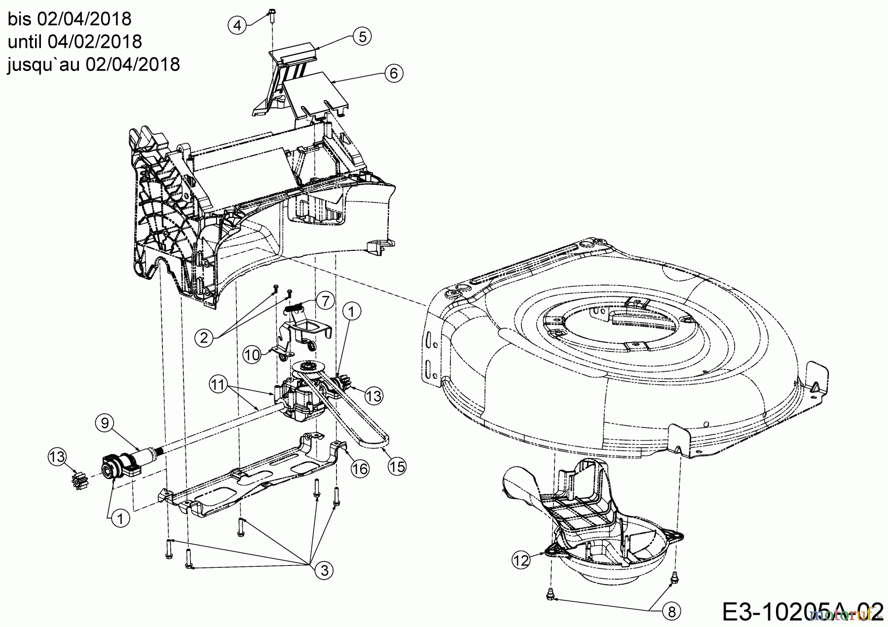 Wolf-Garten Motormäher mit Antrieb AH 4200 H 12A-LV5B650 (2018) Getriebe, Keilriemen bis 02/04/2018