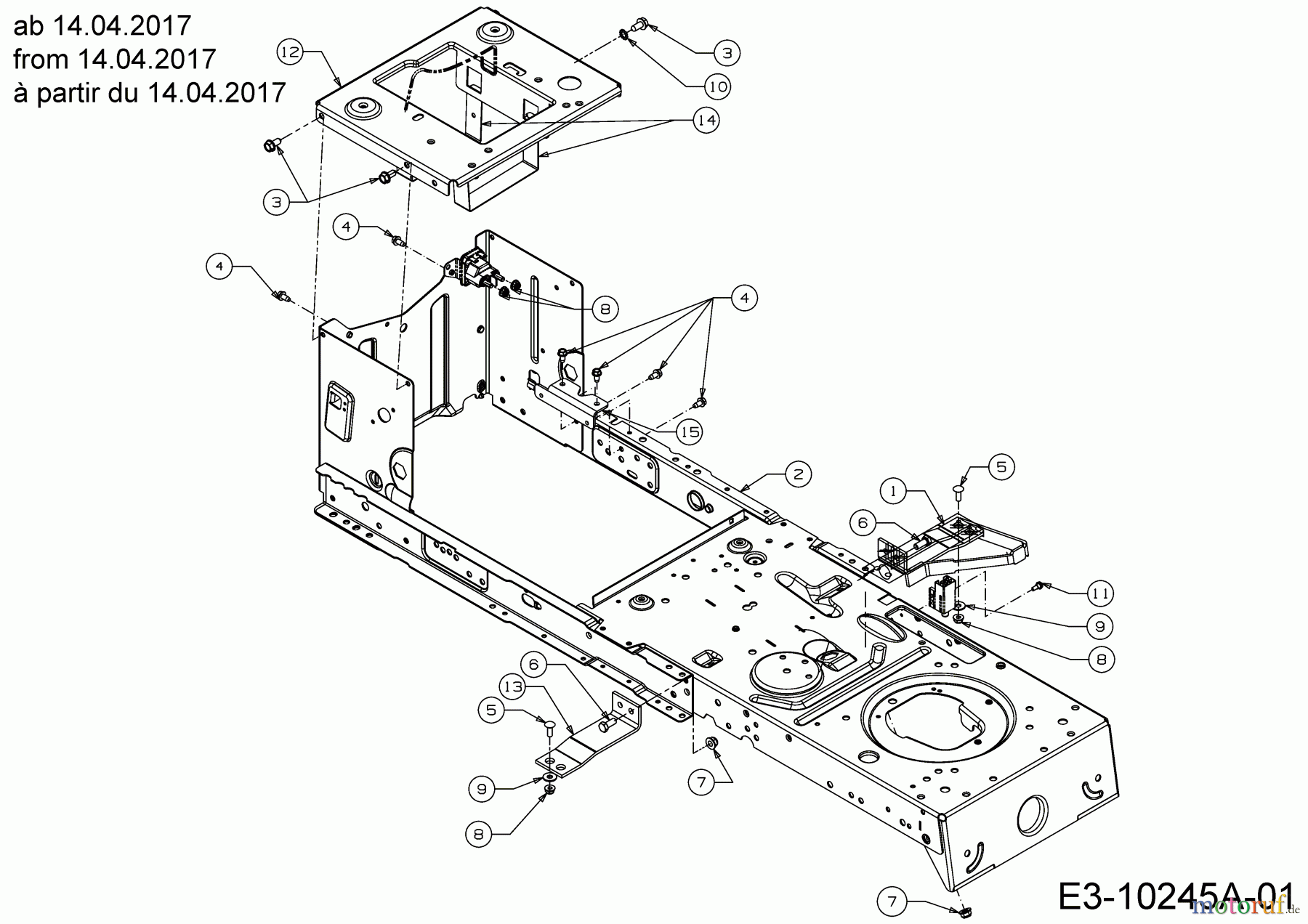  WOLF-Garten Expert Rasentraktoren E 13/96 T 13H2765F650  (2017) Rahmen