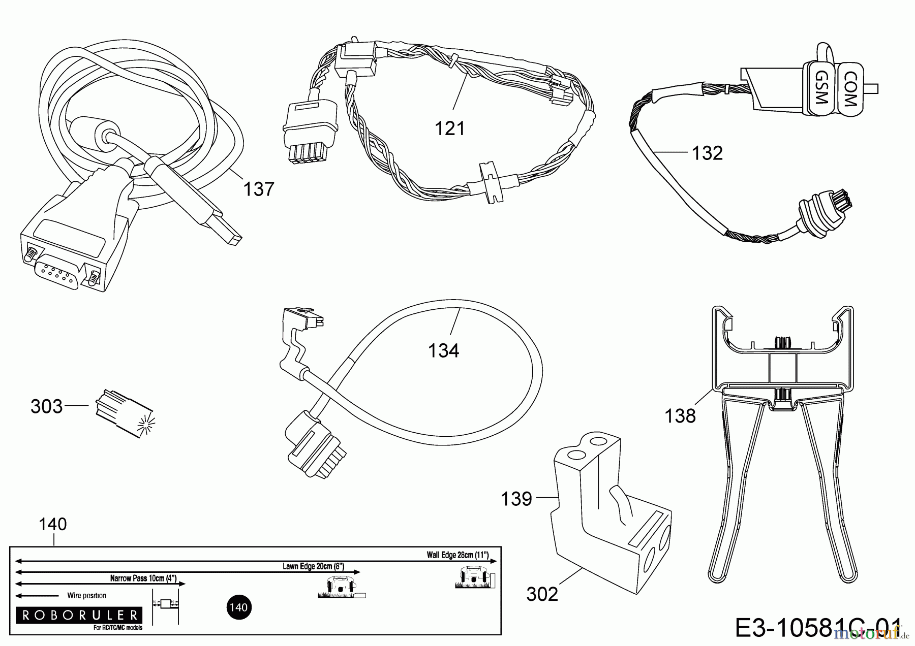  Wolf-Garten Mähroboter Loopo M1500 22ACDAEA650  (2018) Kabel, Kabelanschluß, Regensensor, Werkzeug