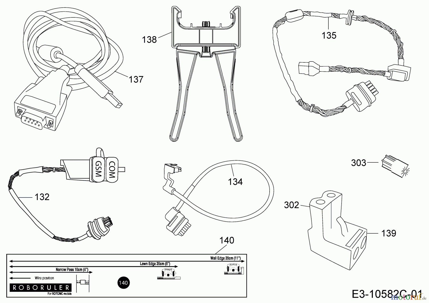 Wolf-Garten Mähroboter Loopo M2000 22ACFAEA650 (2018) Kabel, Kabelanschluß, Regensensor, Werkzeug