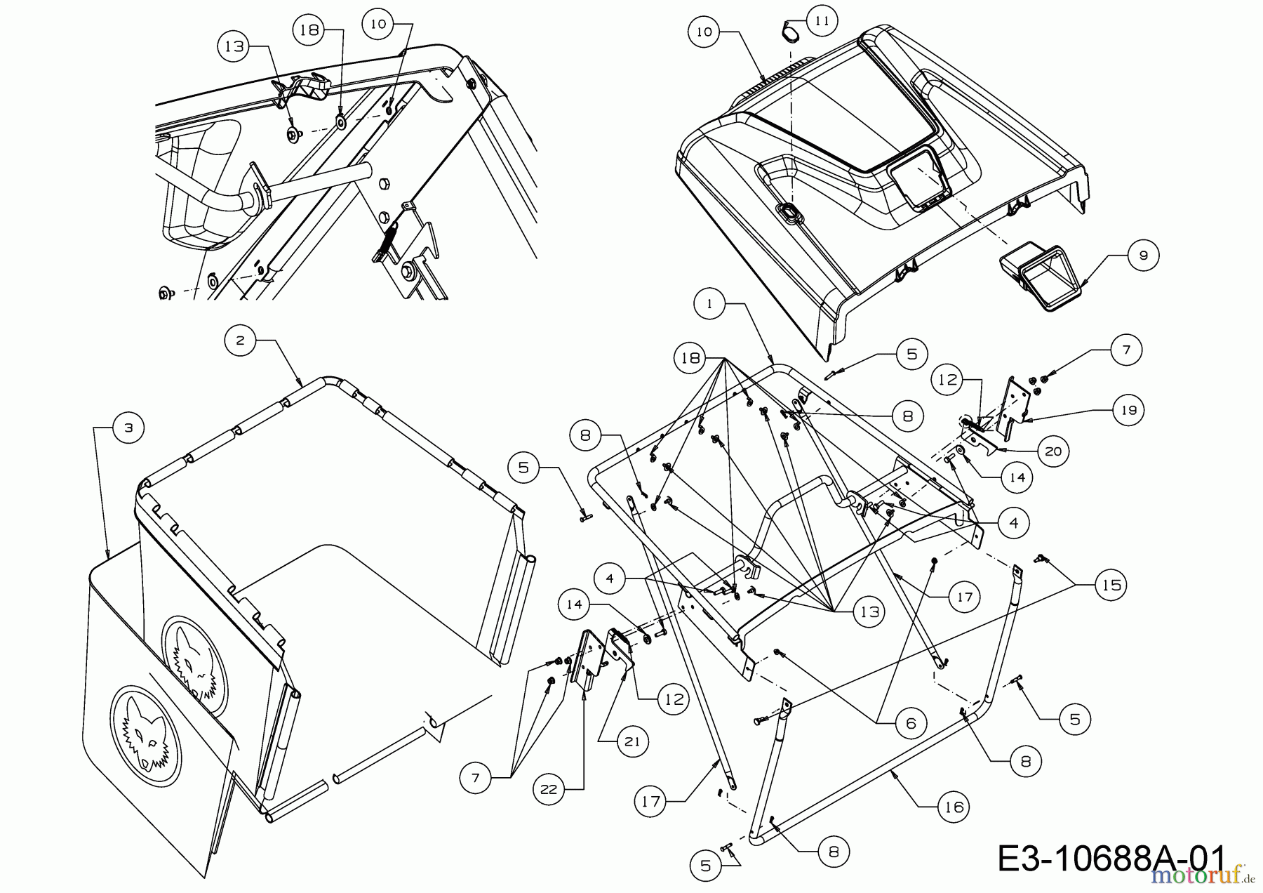  WOLF-Garten Expert Rasentraktoren 106.220 H 13BAA1VR650  (2018) Grasfangkorb