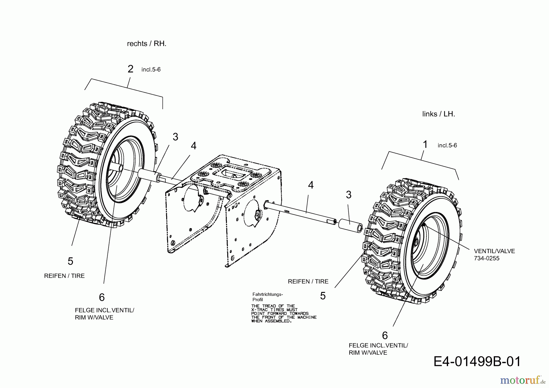  WOLF-Garten Expert Schneefräsen Expert 7190 HD 31AY55SY650  (2015) Räder 16x6.5