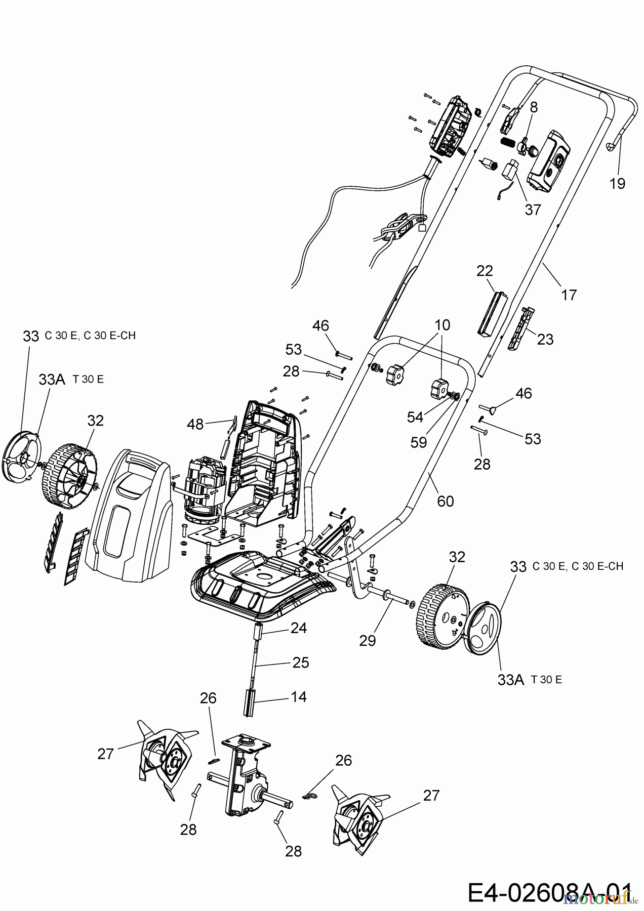  Wolf-Garten Motorhacken C 30 E 21A-106B650  (2016) Grundgerät