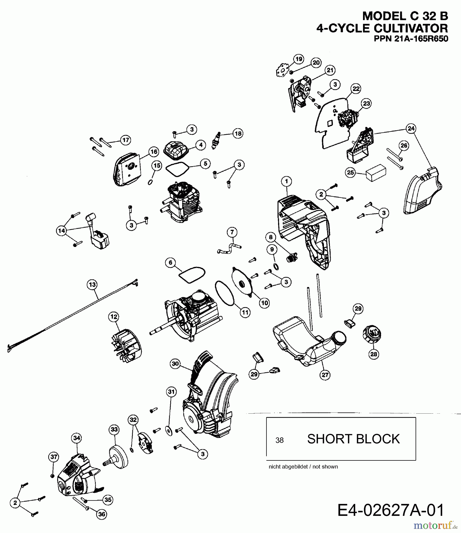  Wolf-Garten Motorhacken C 32 B 21A-165R650  (2010) Motor