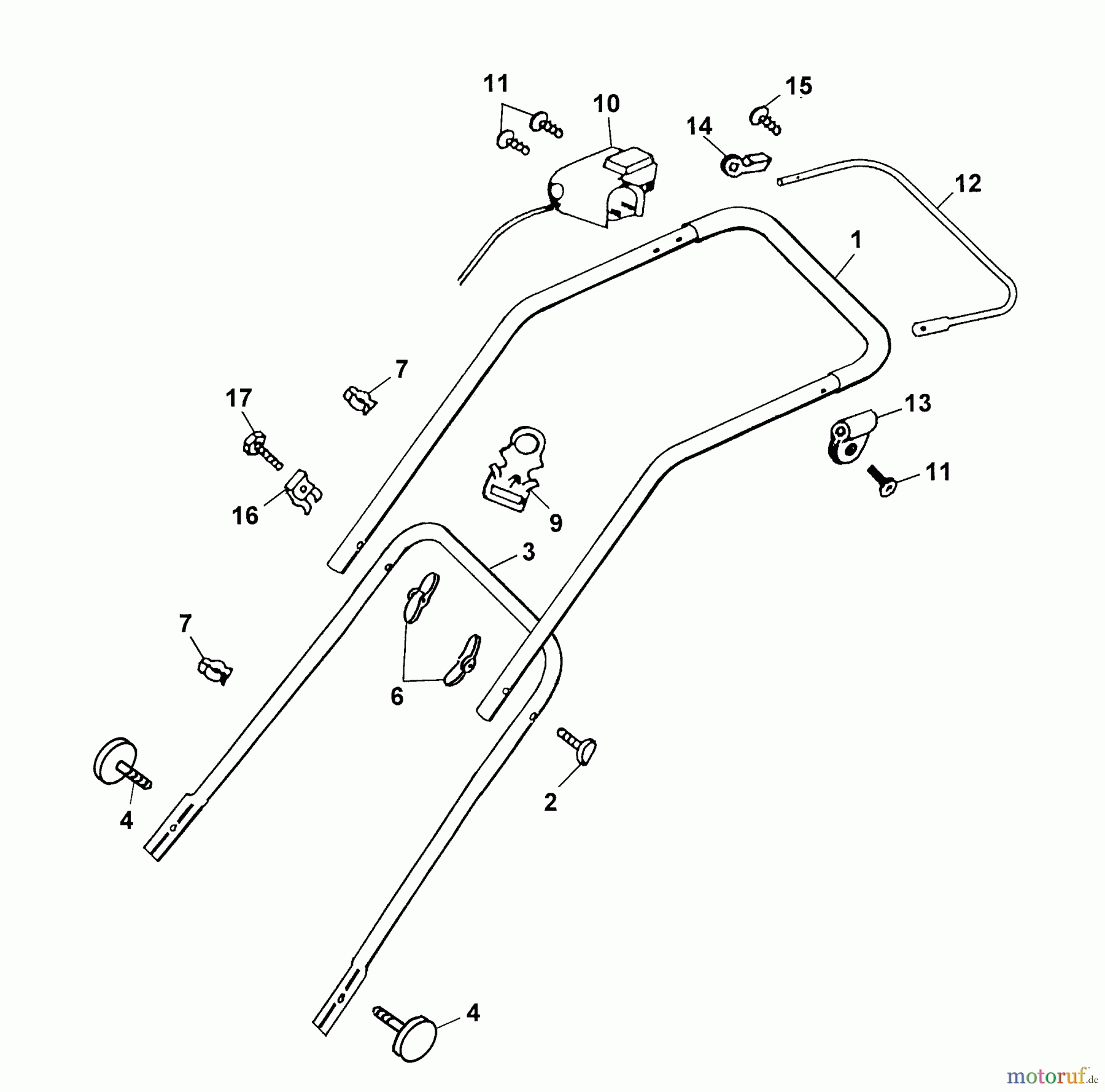  Wolf-Garten Elektromäher Esprit 36 E 4906680 Serie A  (2003) Holm