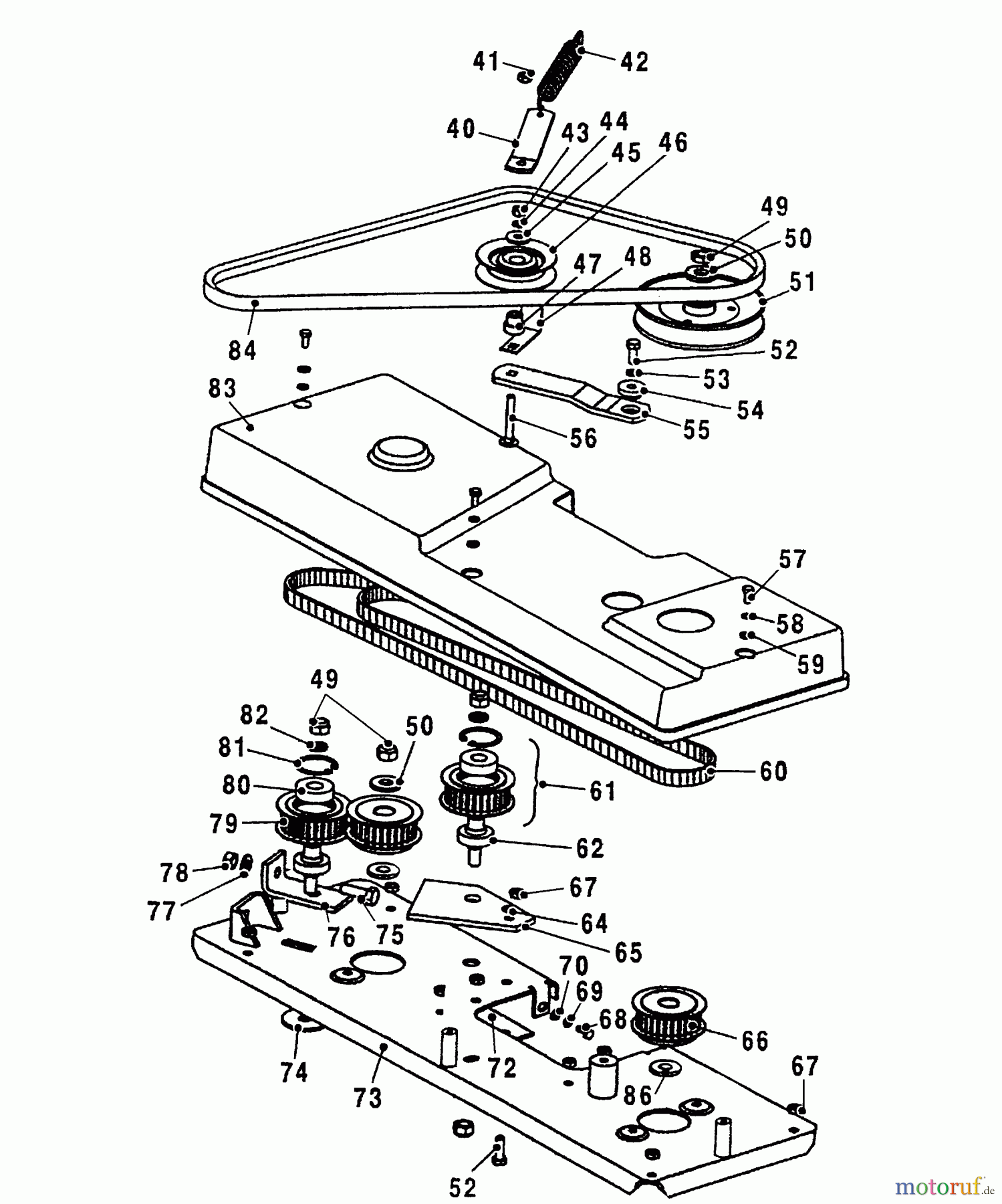  Wolf-Garten Rasentraktoren Trac OHV 7 6205000 Serie C  (2004) Mähantrieb