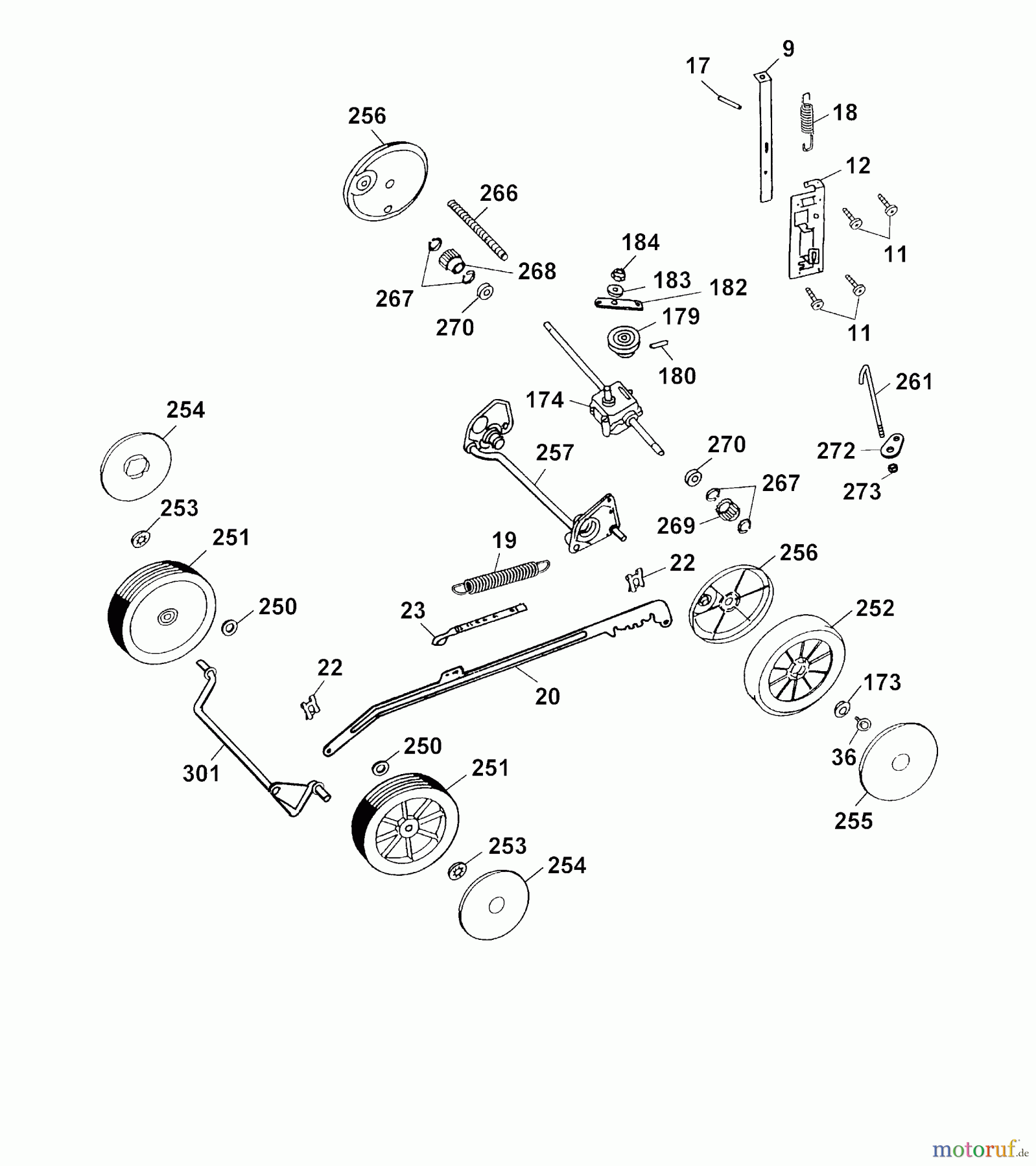  Wolf-Garten Motormäher Olympia B plus 4005085 Serie B  (2004) Höhenverstellung, Räder