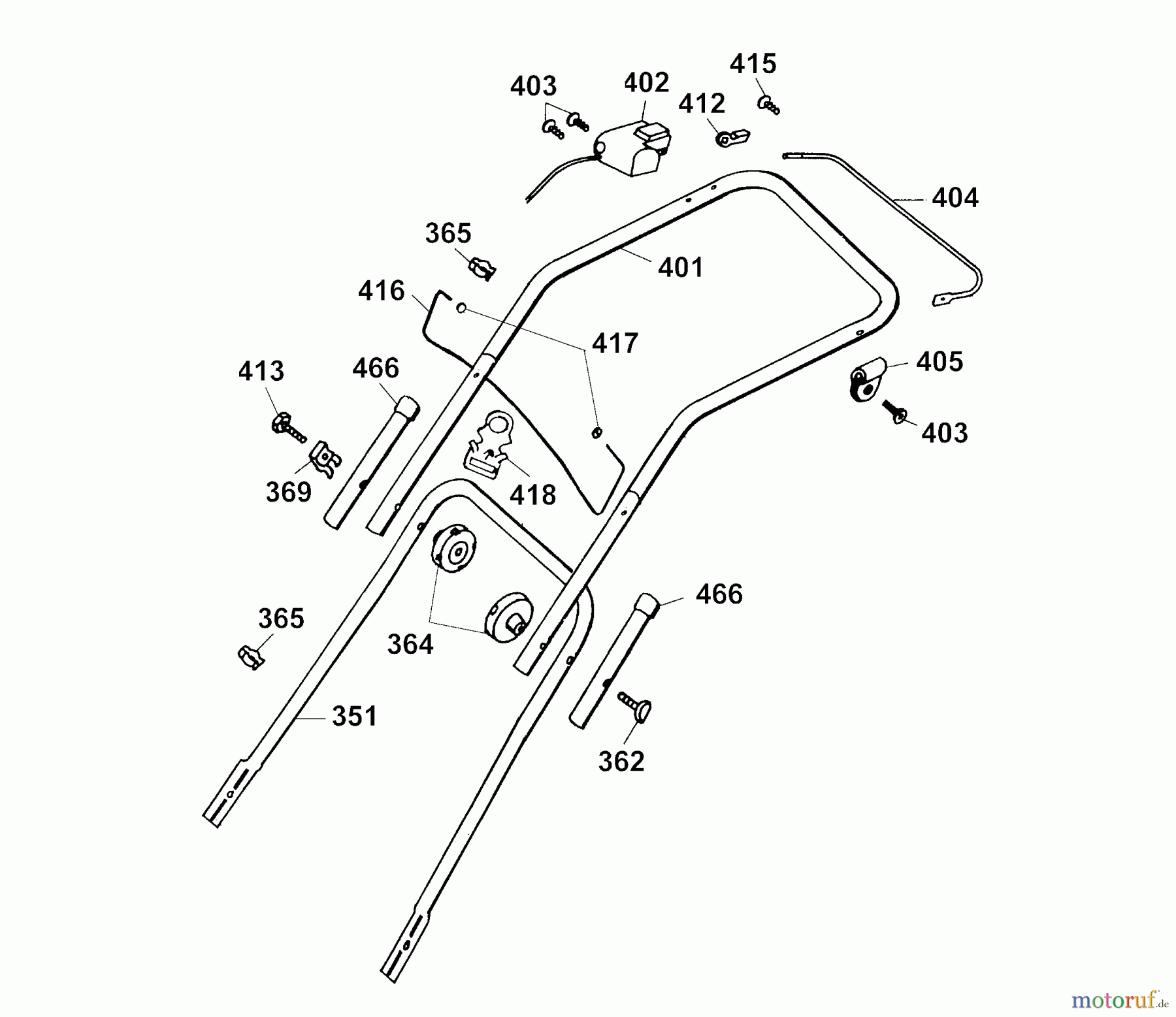  Wolf-Garten Elektromäher Power Edition 40 E 4028005 Serie B, C  (2003) Holm