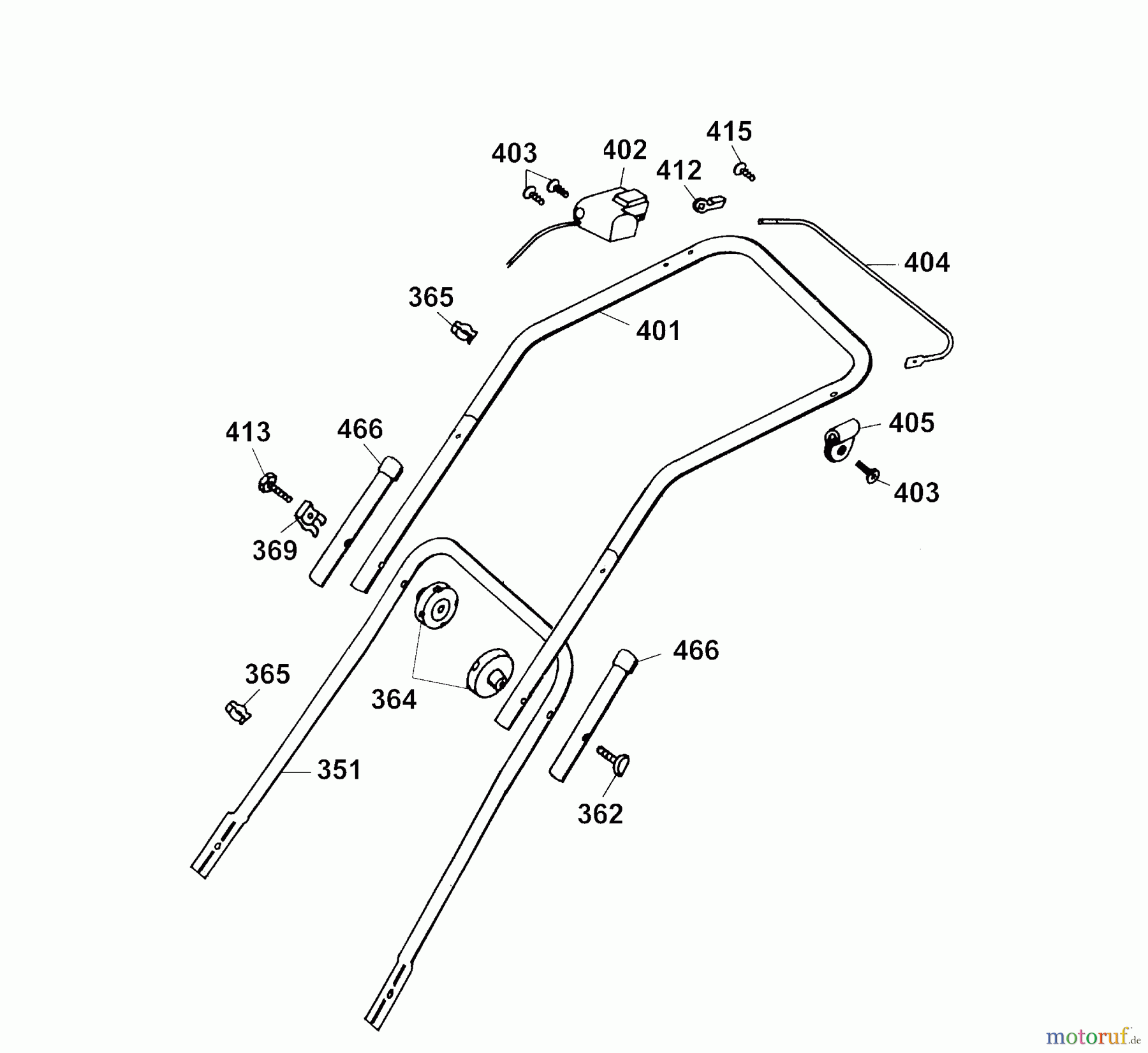 Wolf-Garten Elektromäher Premio 40 EKF 4026003 Serie C (2003) Holm