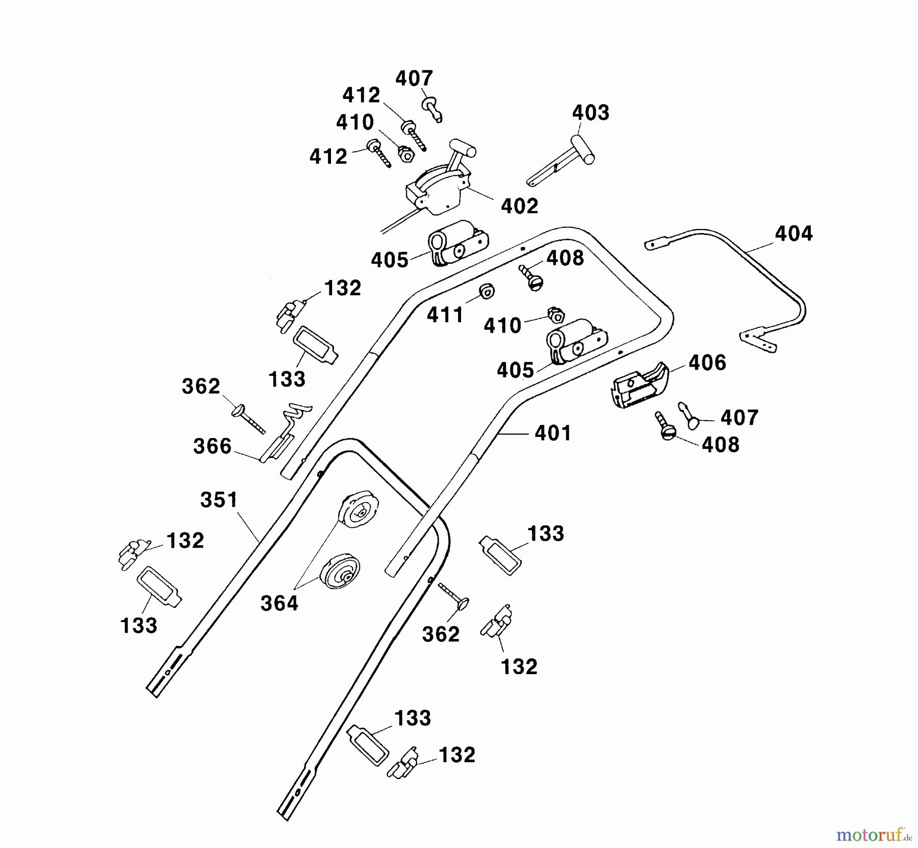  Wolf-Garten Motormäher Premio 46 B 4611000 Serie B, C, D  (2003) Holm