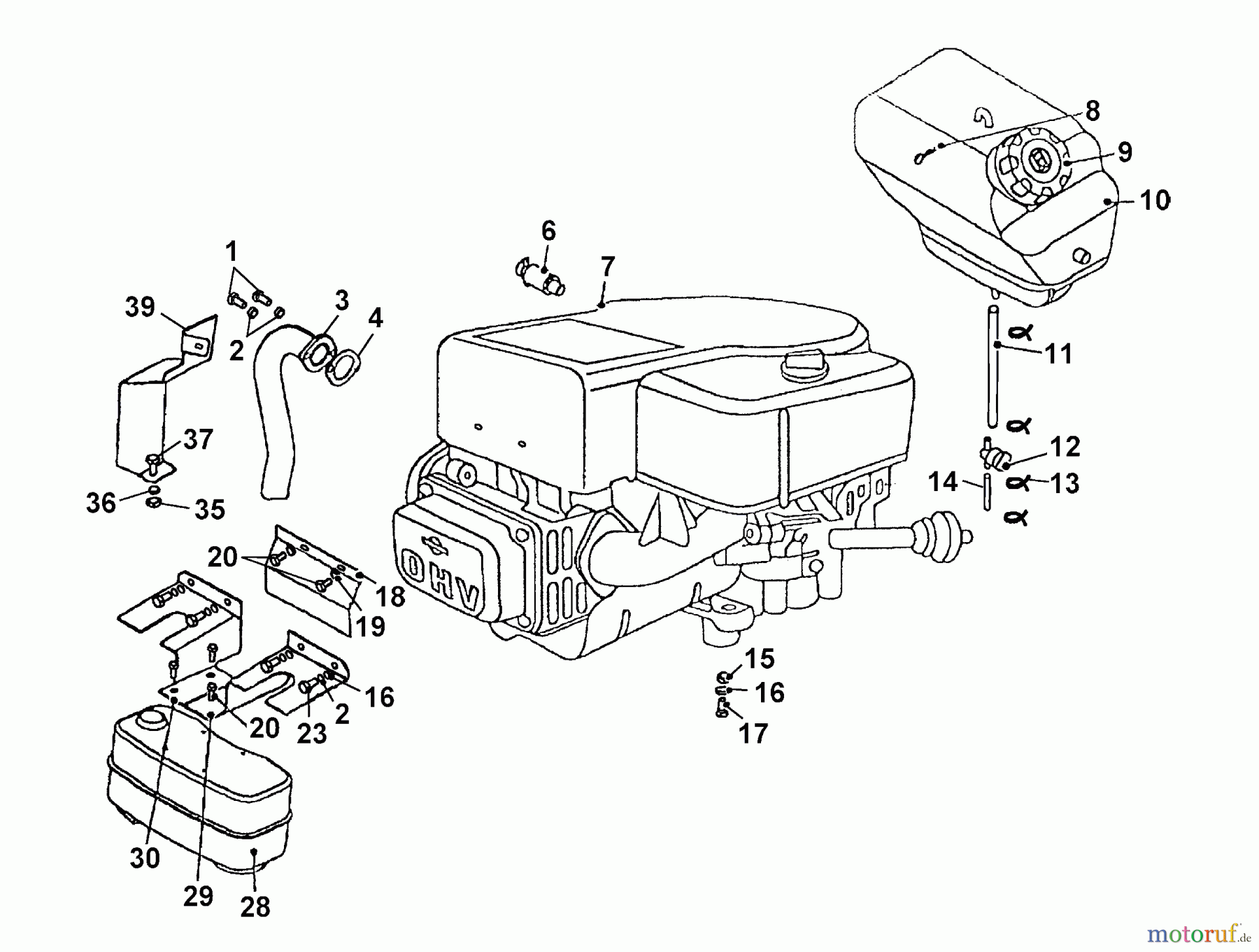  Wolf-Garten Rasentraktoren Trac OHV 6 6200000 Serie B  (2003) Motorzubehör