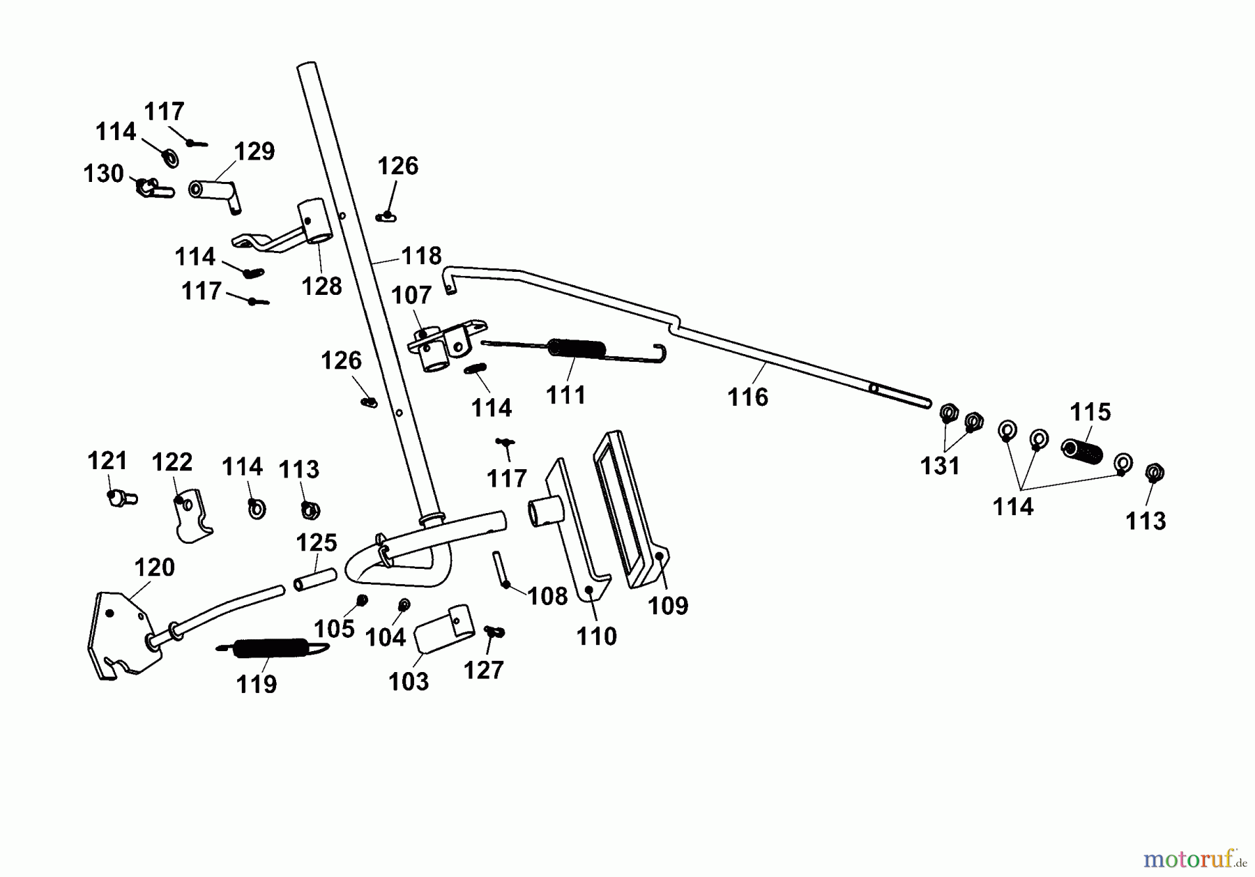  Wolf-Garten Rasentraktoren Trac OHV 6 6200000 Serie B  (2003) Bedienelemente Bremse