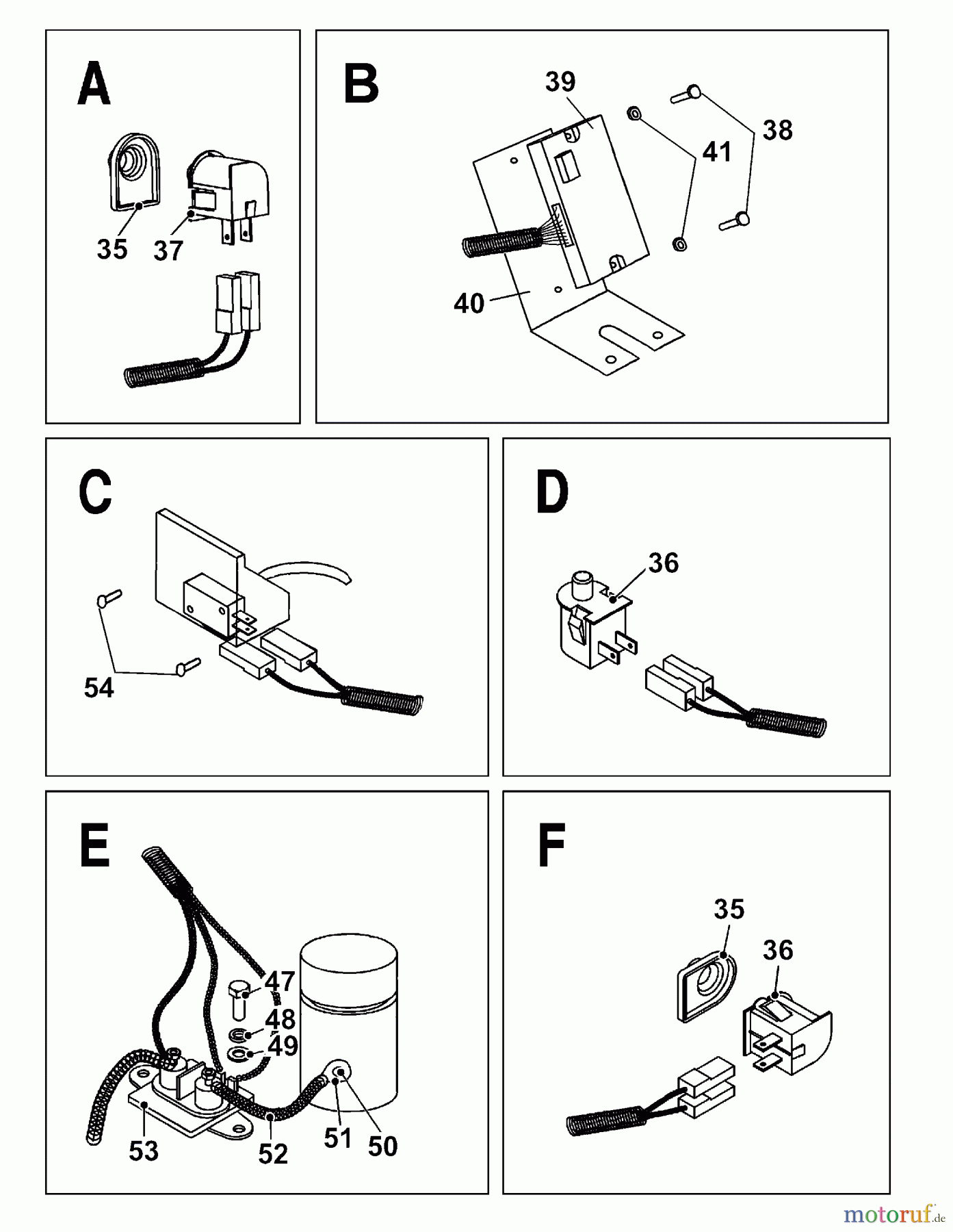 Wolf-Garten Rasentraktoren Trac OHV 6 6200000 Serie B (2003) Elektroteile
