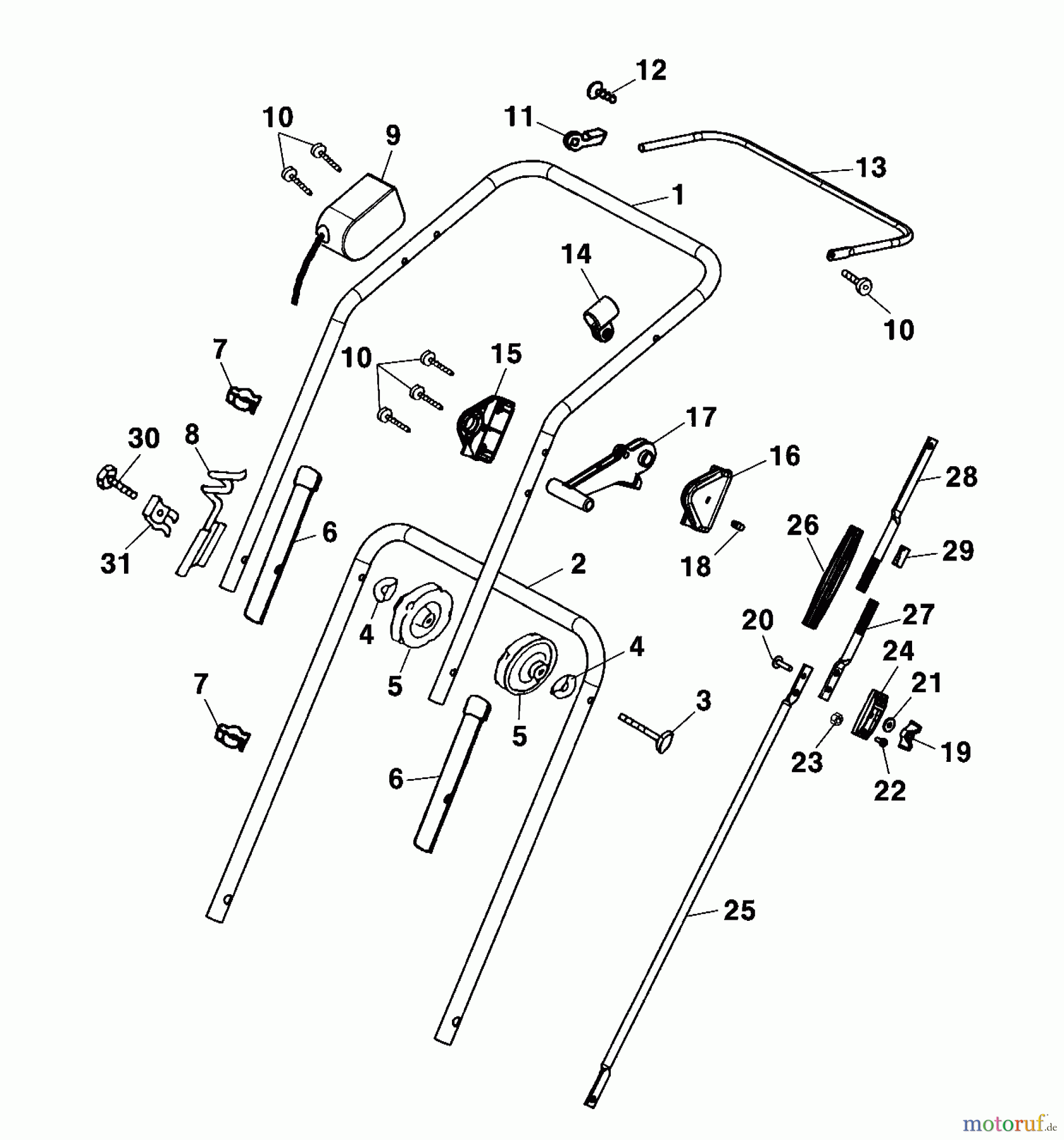  Wolf-Garten Motorvertikutierer UV 38 BX 3638005 Serie A  (2002) Holm