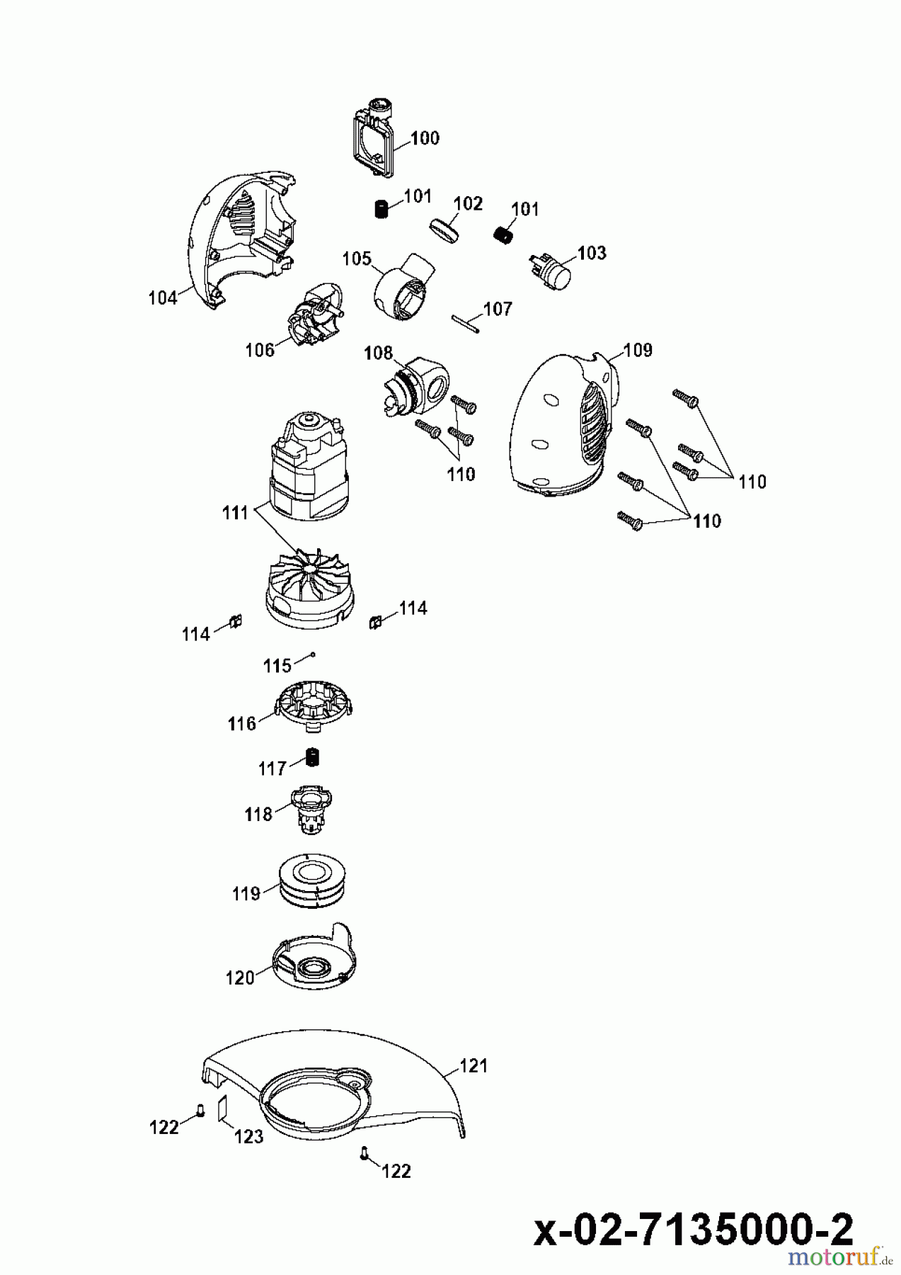 Wolf-Garten Elektrotrimmer GT 845 7135000 Serie D, E (2006) Elektromotor, Fadenspule